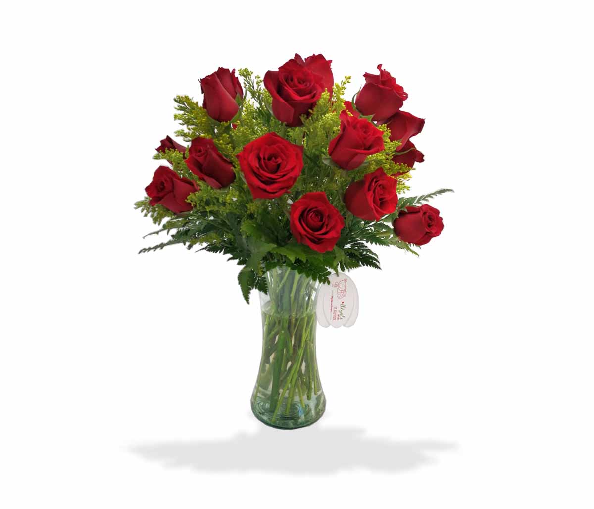 Bouquet con rosas rojas de llégale con flores